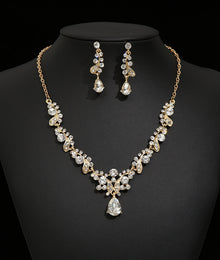 Vintage Floral Bride Necklace and Earring Set