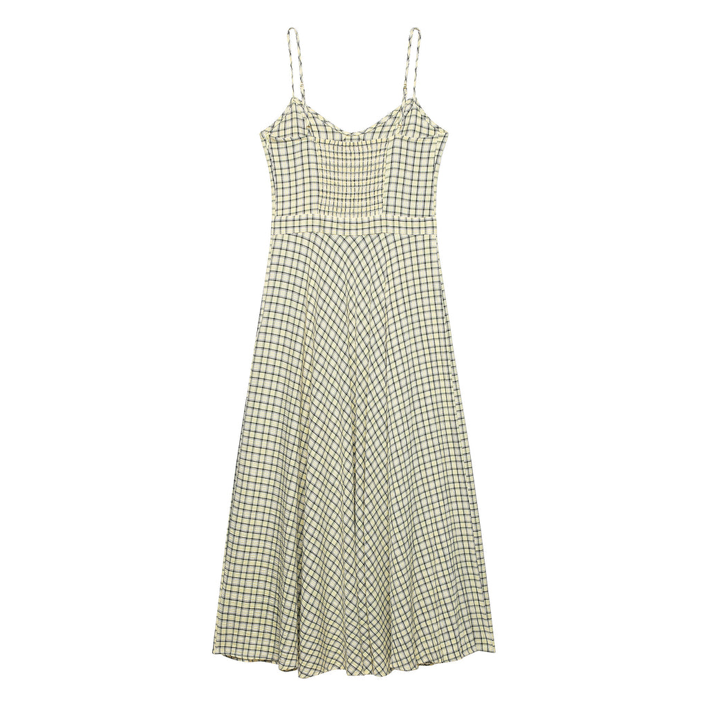 French Style Plaid Suspender Dress