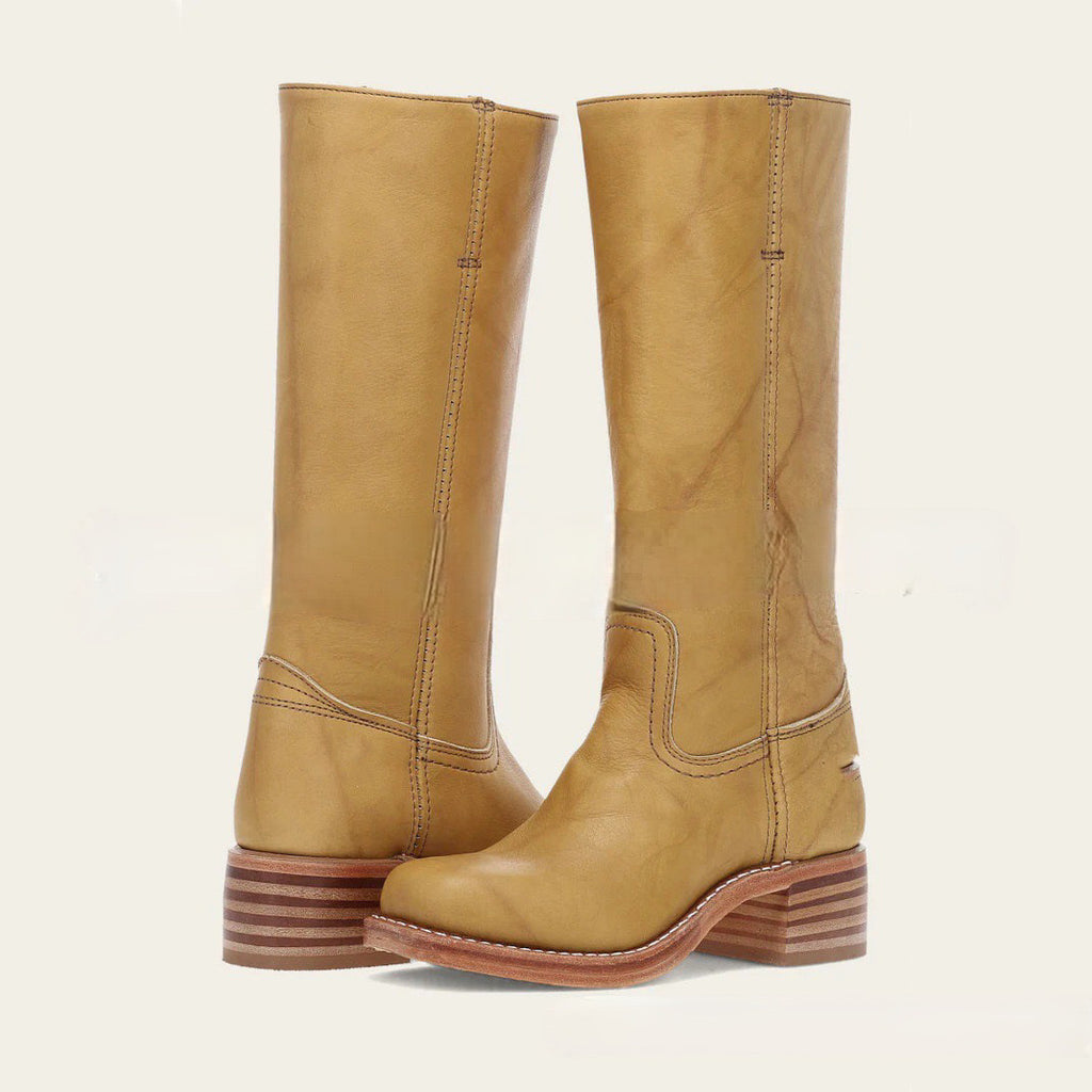 Womens Retro Cowboy Boots with Block Heel
