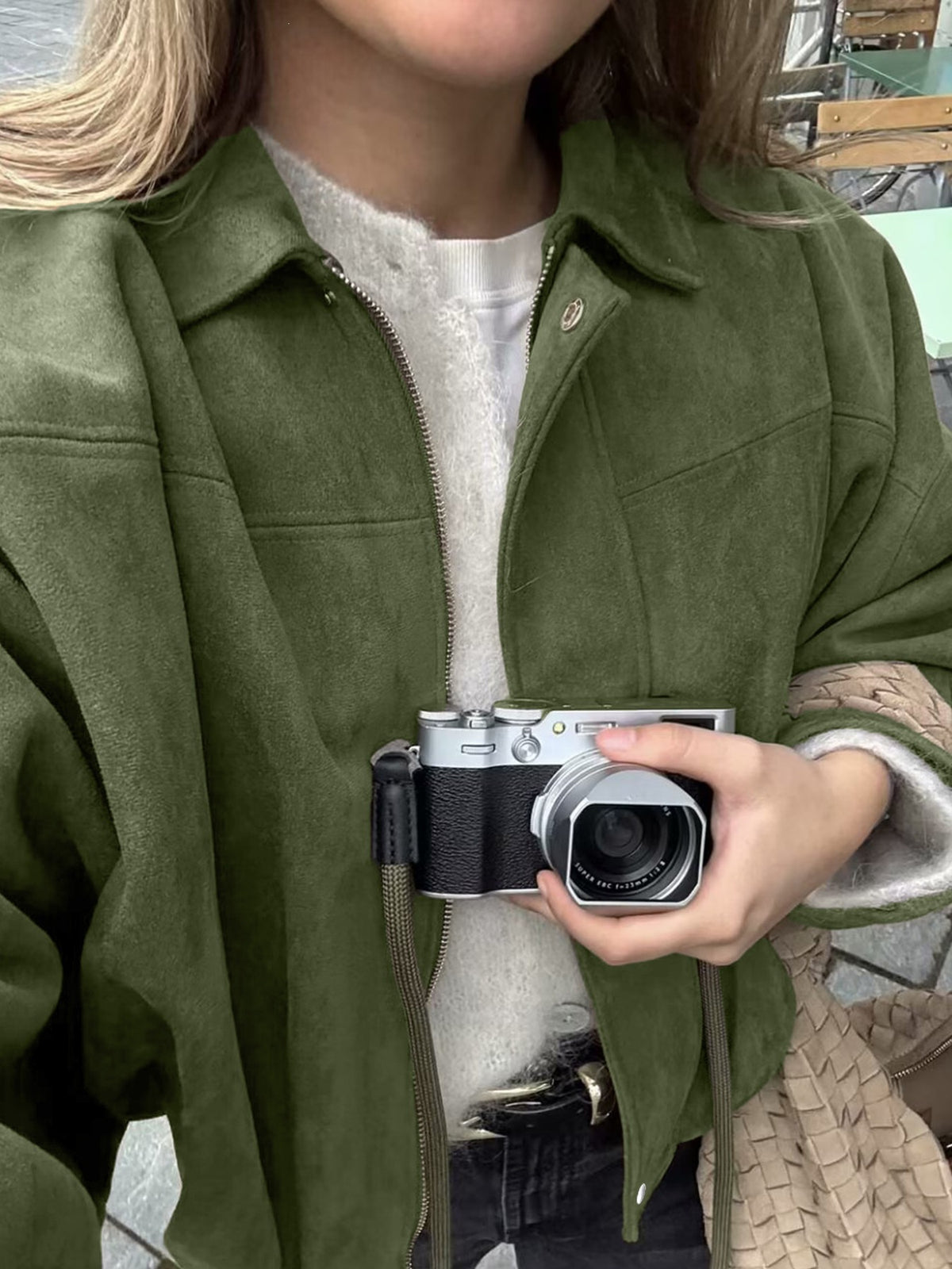 Womens Batwing Sleeve Bomber Jacket
