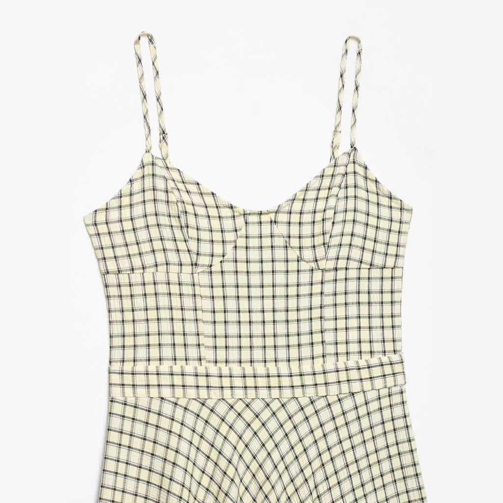French Style Plaid Suspender Dress