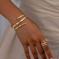 Adjustable Open Bracelet and Ring Set