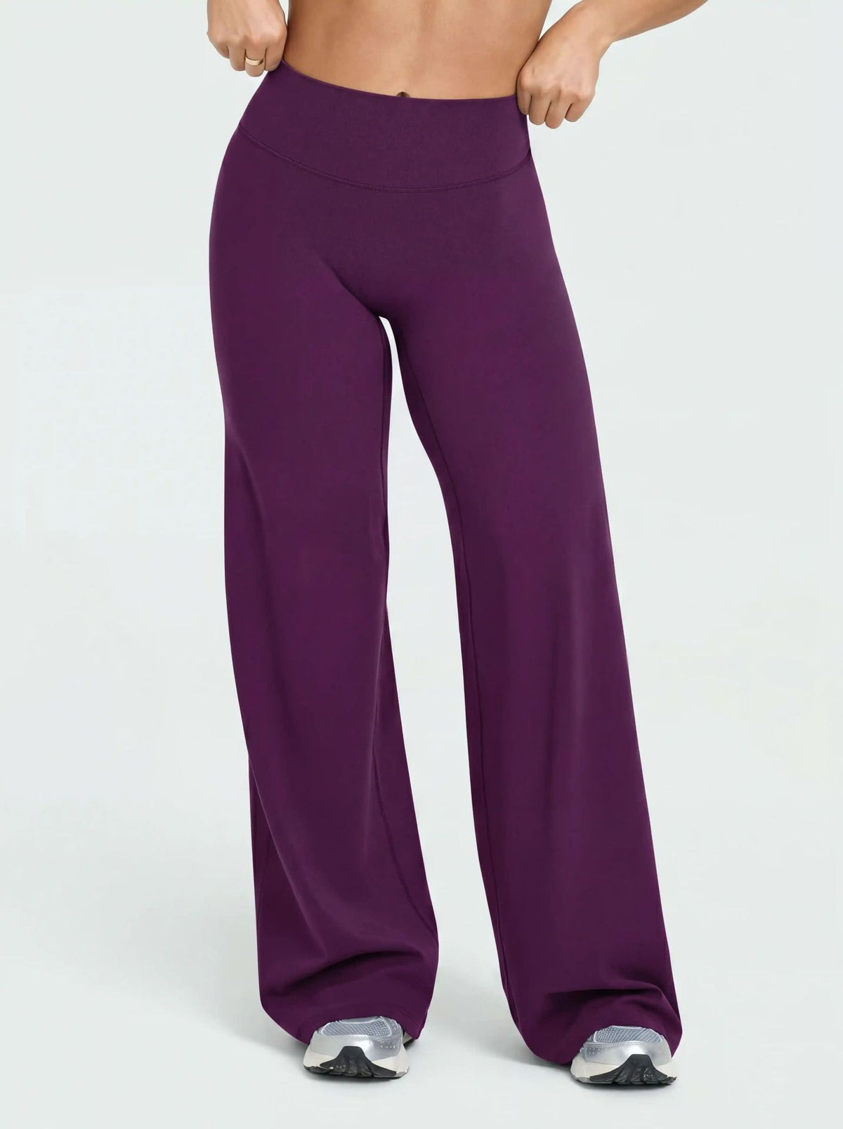 Womens High Waist Flared Yoga Pants Straight Leg Slimming Workout Leggings