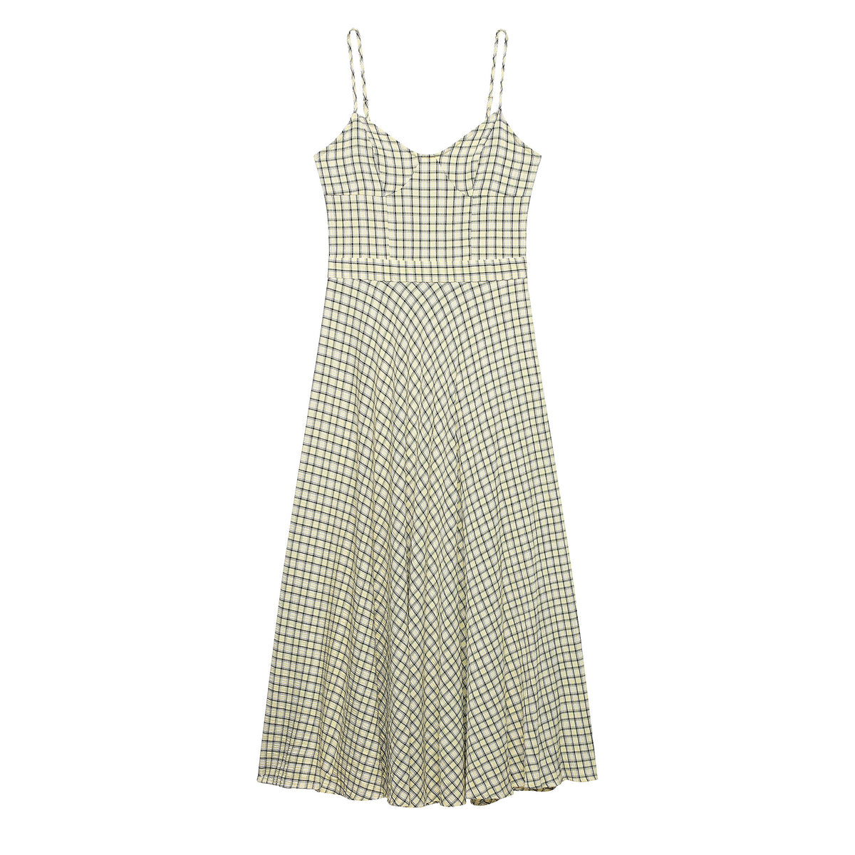 French Style Plaid Suspender Dress