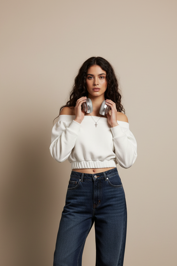 Off-Shoulder Sweater Women Loose Long Sleeve Pullover