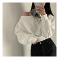 Off-Shoulder Sweater Women Loose Long Sleeve Pullover