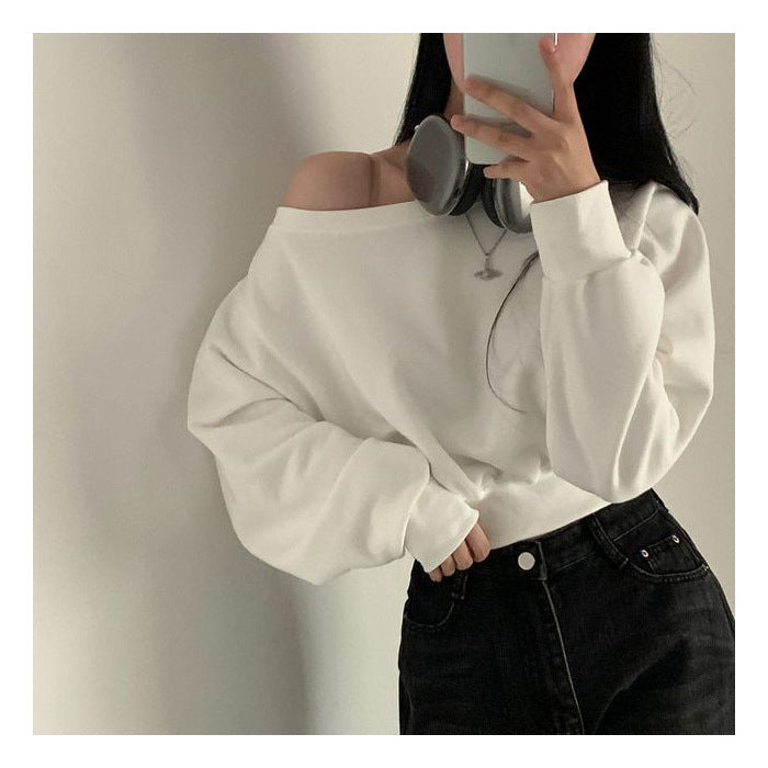 Off-Shoulder Sweater Women Loose Long Sleeve Pullover