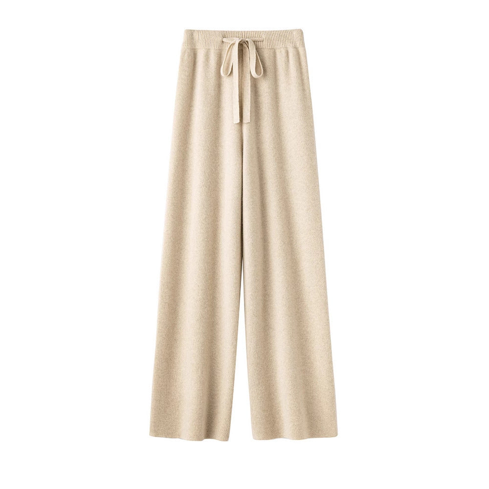 Pure wool women's wide-leg pants
