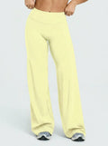 Womens High Waist Flared Yoga Pants Straight Leg Slimming Workout Leggings