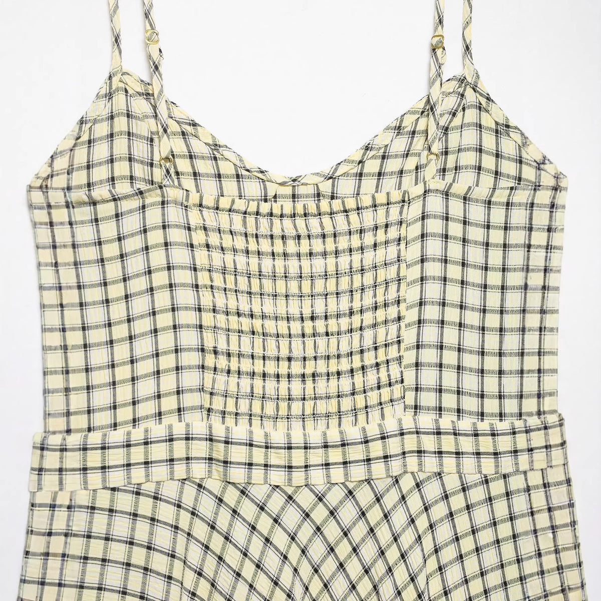 French Style Plaid Suspender Dress