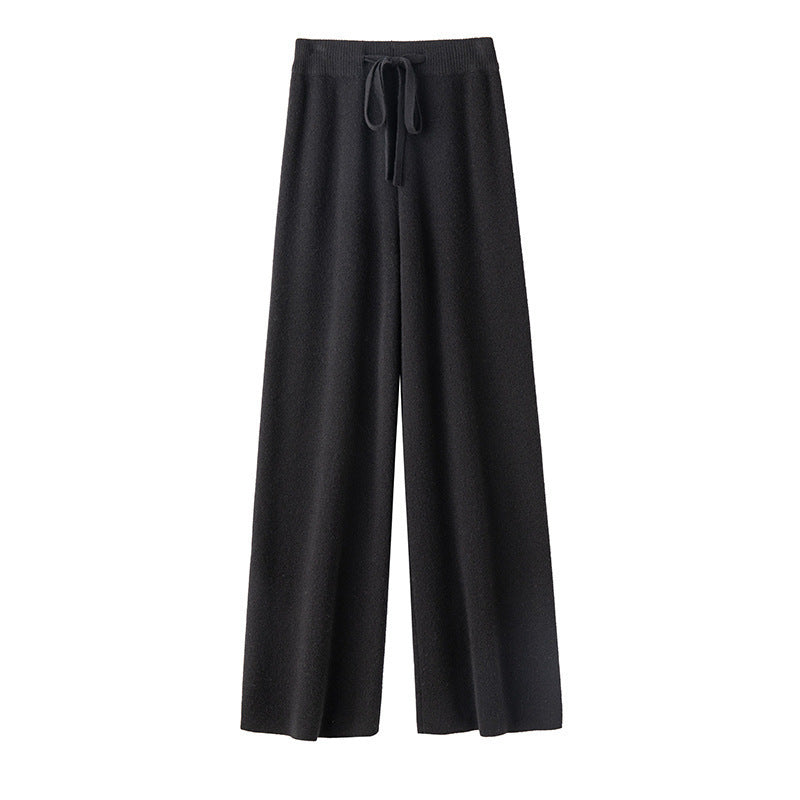 Pure wool women's wide-leg pants