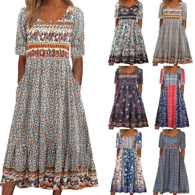 Floral Print Midi Dress