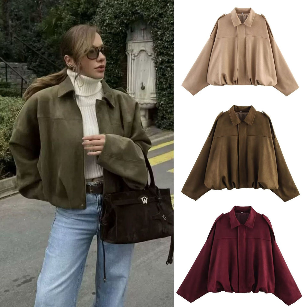 Womens Batwing Sleeve Bomber Jacket