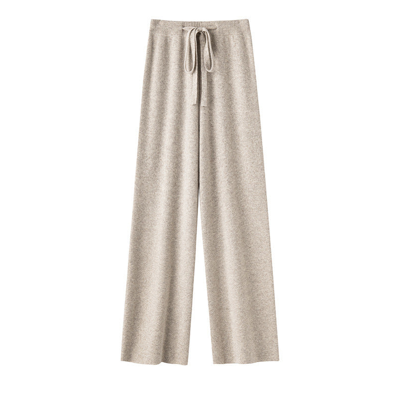 Pure wool women's wide-leg pants