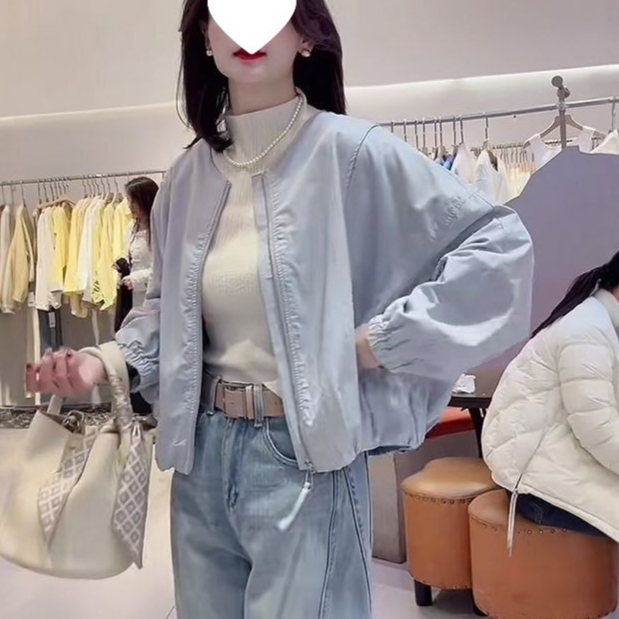 Womens Baseball Collar Jacket